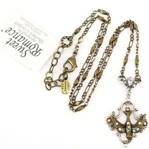 Garden Trellis Bird Pendant Necklace